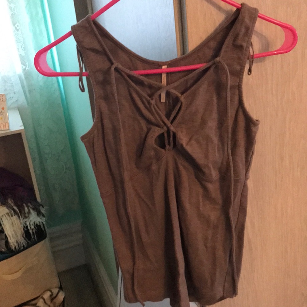 free people tie up tank top